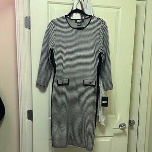DKNY Monochrome Long Sleeve Dress